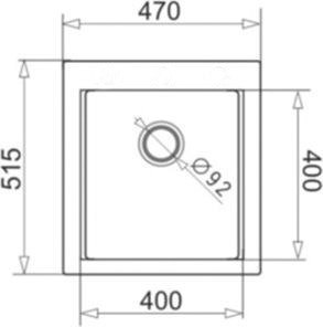 Zlewozmywak granitowy PYRAMIS SIROS 47X51,5 1B czarny 070084301 zlew jednokomorowy (czarny nakrapiany)