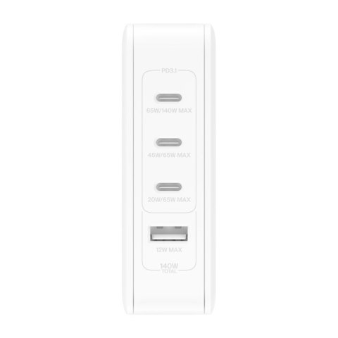 BELKIN ŁADOWARKA 140W 4-PORT GAN, BIAŁA